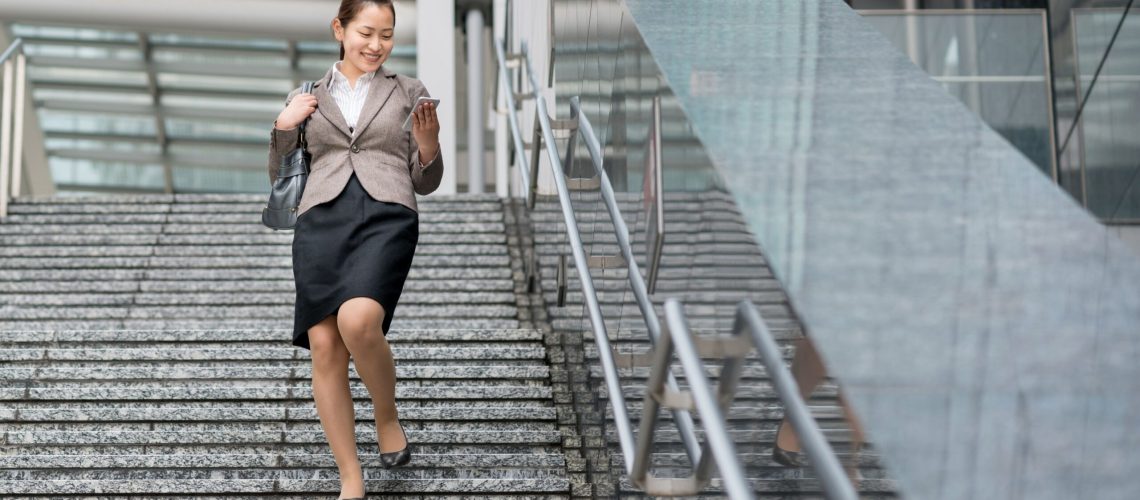 Happy lawyer leaving the office - lawyers have only been in their current role for less than two years